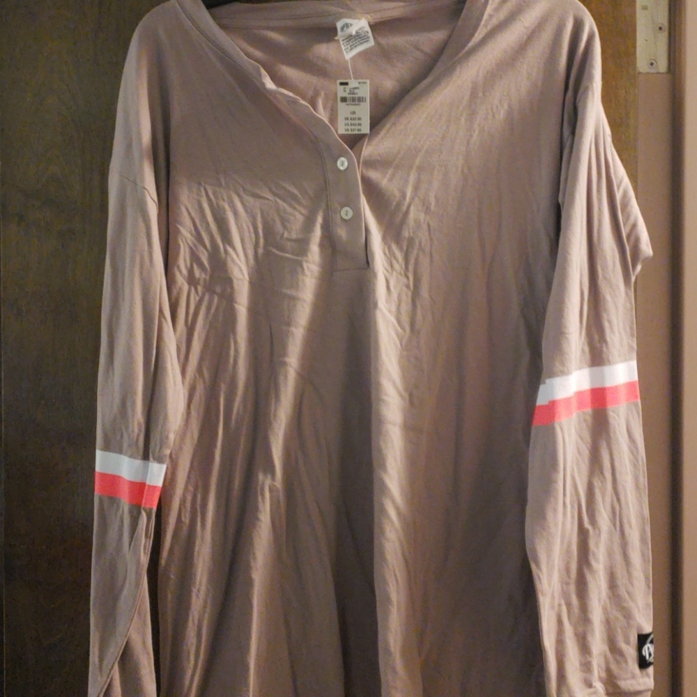 Tan long sleeved PINK/Victoria's Secret shirt